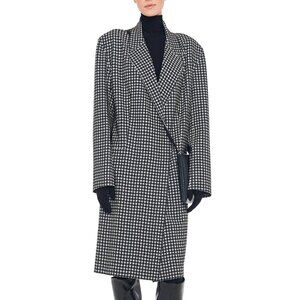 Norma Kamali Houndstooth Oversized DB Jacket, XXS